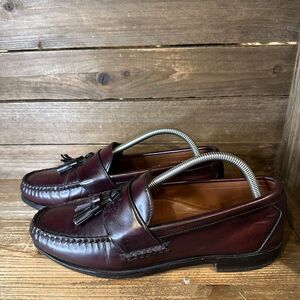 Allen Edmonds Stowe Mahogany Brown Leather Casual Tassel Penny Loafers Size 10 D